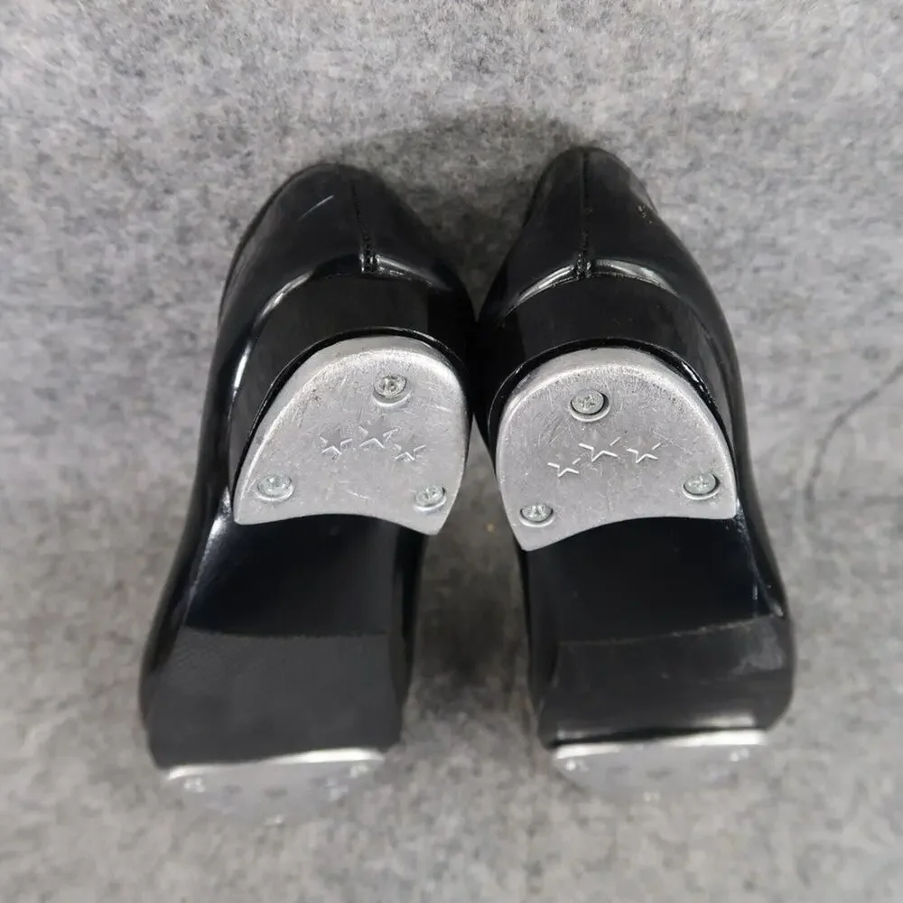 Danshuz Shoes Girls 11 Tap Dance Mary Jane Black Patent Slip On Star Tone Kids